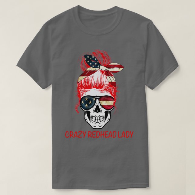 CrazyRedheadLadySkull T-Shirt (Design Front)