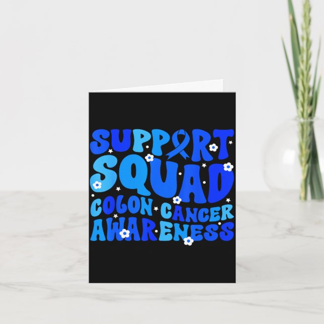 Crc colon cancer awareness support squad blue card (Front)