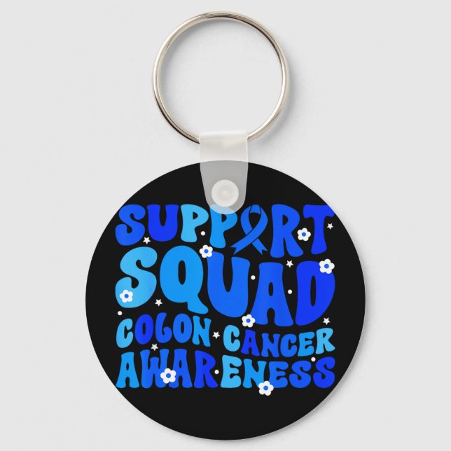 Crc colon cancer awareness support squad blue keychain (Front)