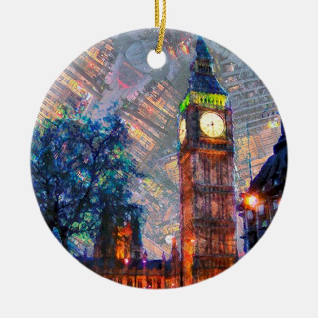 Crcle Ornament-Big Ben Ceramic Ornament (Front)