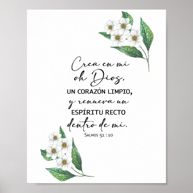 Crea en mi oh Dios, salmos 51 Póster Poster (Front)