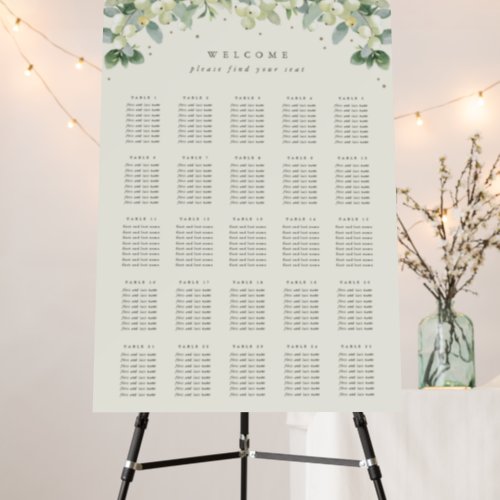 Cream 25 Tables of 8 Wedding Seating Chart Foam Board