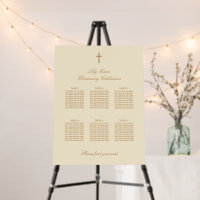 Cream 6 Table Christening Seating Chart Foam Board