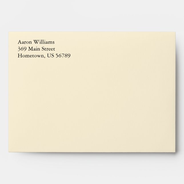 Cream A7 5x7 Custom Pre-addressed Envelopes (Front)