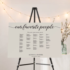 Cream Alphabetical Our Favorite People Wedding Foam Board