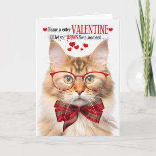 Cream and Apricot Wegie Cat Humor Valentine's Day Holiday Card