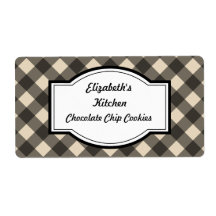 Cream and Black Kitchen Labels