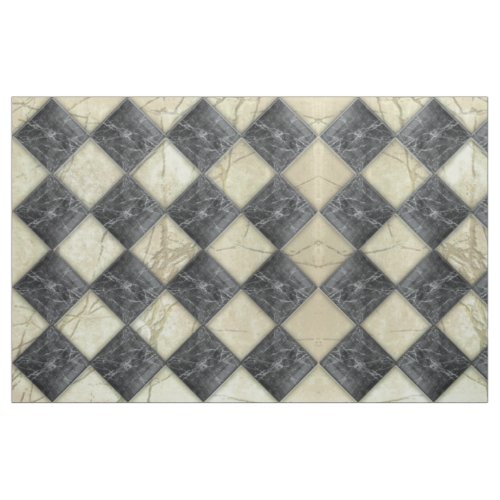 Cream and Black Marble Tile Goth Print Fabric