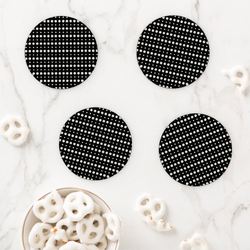 Cream and Black Minimalist Polka Dots g9 Coaster Set