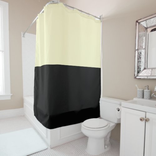 Cream and Black Shower Curtain