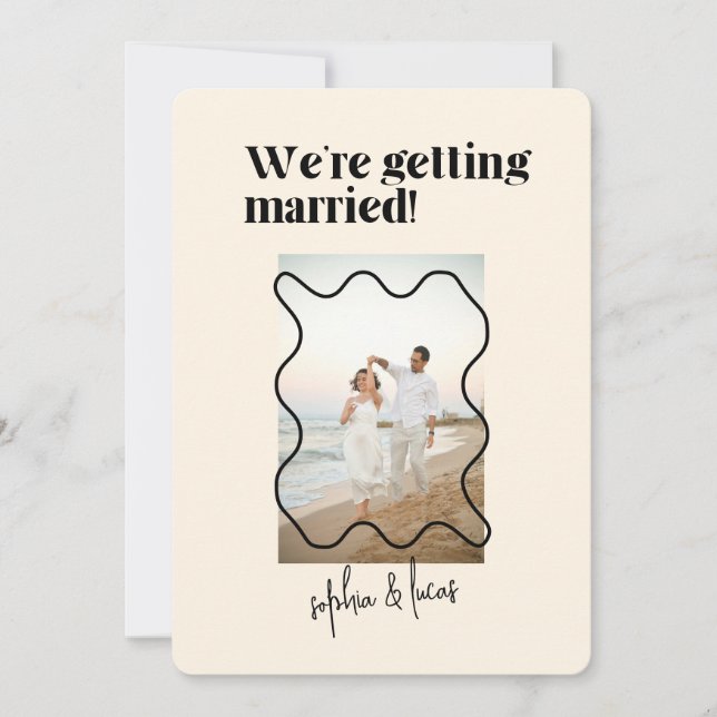 Cream and black Simple Modern Wedding Invitation (Front)
