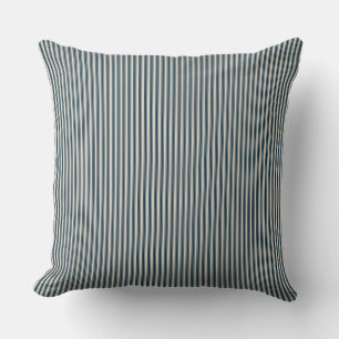 Cream and Black Ticking Stripe  Throw Pillow