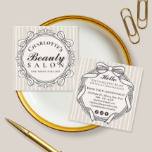 Cream and Black Vintage Bow Frame Square Salon