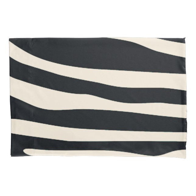 Cream, and black zebra print pillow case (Front)