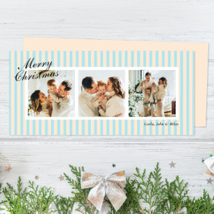 Cream and Blue Chic Vertical Stripes 3 Photo