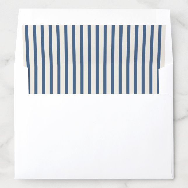Cream and blue striped Envelope Liner (In Envelope)