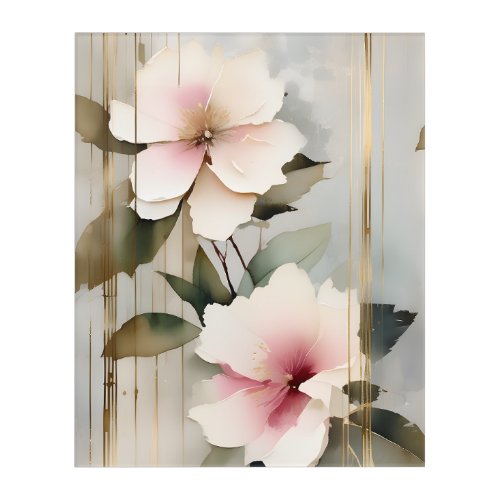 Cream and Blush Flowers Acrylic Print