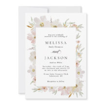 Cream and Blush Watercolor Flowers Wedding