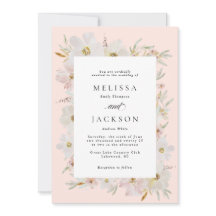 Cream and Blush Watercolor Flowers Wedding