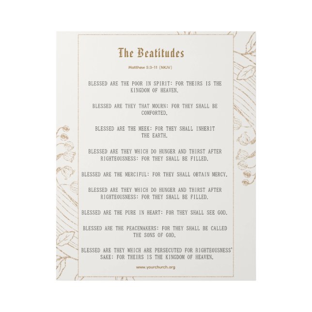 Cream and Bronze Beatitudes Inspiration Gallery Wrap (Front)