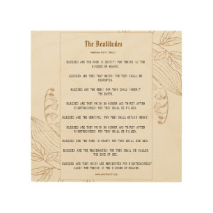 Cream and Bronze Beatitudes Inspiration Wood Wall Art