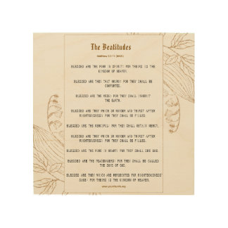 Cream and Bronze Beatitudes Inspiration Wood Wall Art