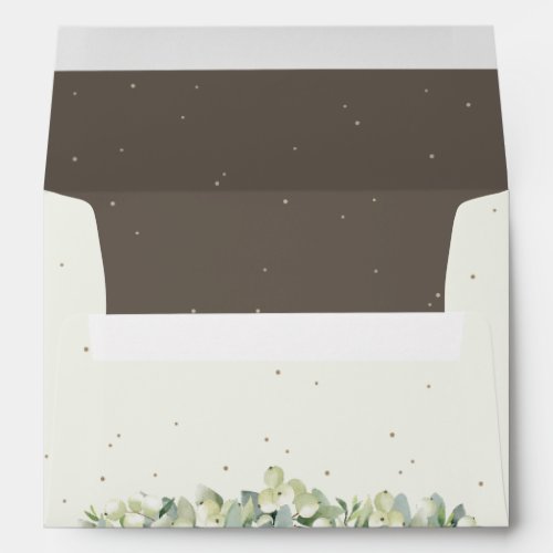 Cream and Brown SnowberryEucalyptus Wedding A7 Envelope