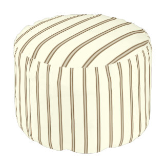 Cream and Brown Stripes Pouf