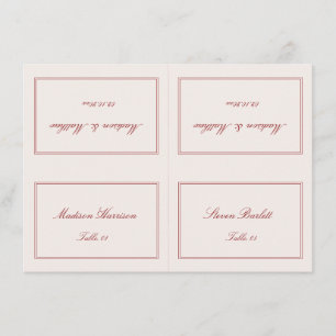 Cream and Burgundy Wedding Place Card DIY