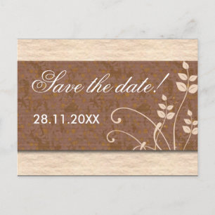 Cream And Chocolate Save The Date Postcard