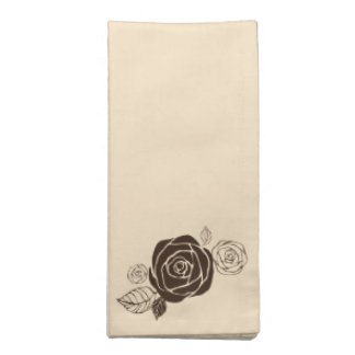Cream and Coffee Roses Coordinating Gifts Cloth Napkin