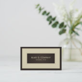 Cream and Dark Brown Elegant Business Card (Standing Front)