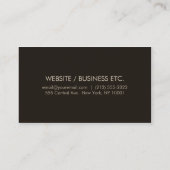 Cream and Dark Brown Elegant Business Card (Back)