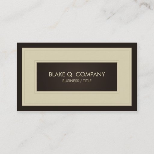 Customizable Cream and Dark Brown Elegant Business Card