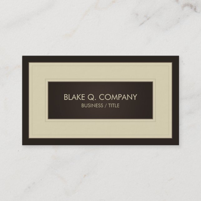 Cream and Dark Brown Elegant Business Card (Front)