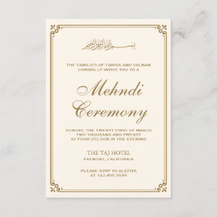 Muslim Mehndi Invitations Zazzle