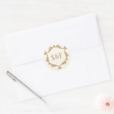 Elegant Cream and Gold Monogram Envelope Seal