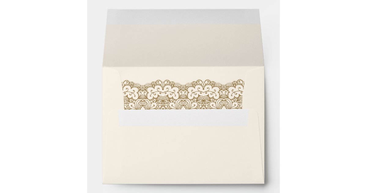 5x7 Black outside and Gold Inside Envelope, Zazzle