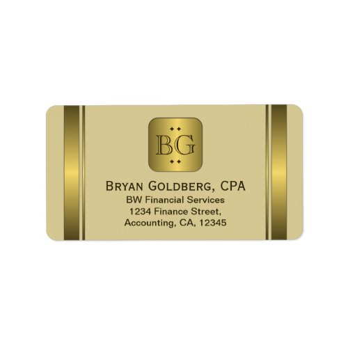 Cream and Gold Plate Elegant Address Labels