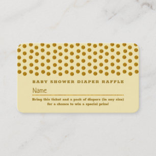 Cream and Gold Polka Dot , Diaper Raffle Ticket Enclosure Card