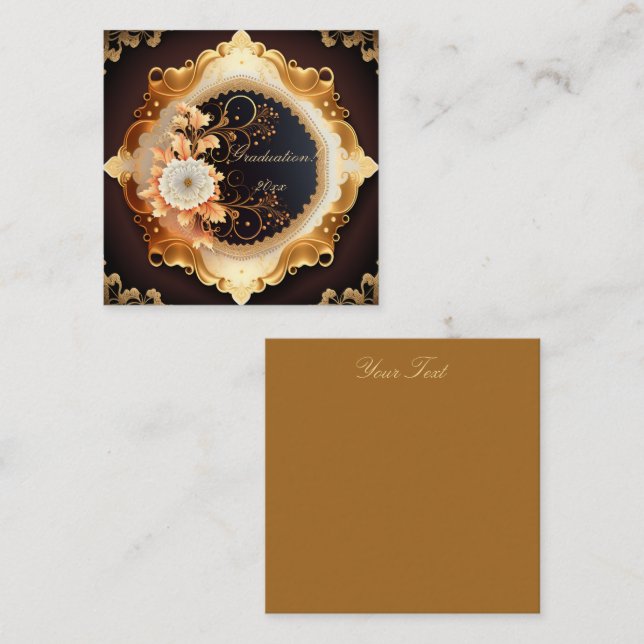 Cream and Gold Scrapbook Style Square Business Card (Front/Back)
