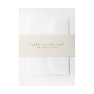 Cream and Gold Wedding Invitation Belly Band