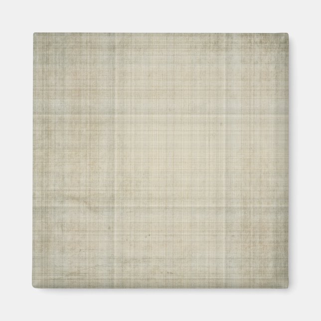 cream and gray plaid magnet (Front)