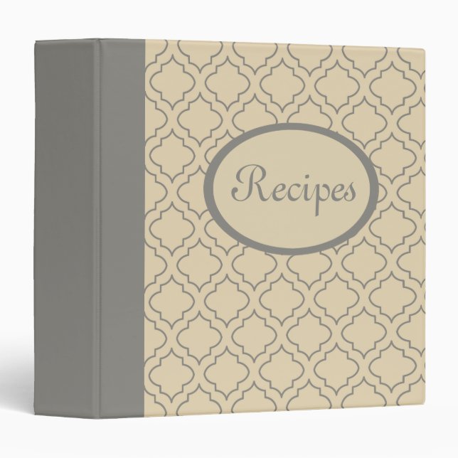 Cream and Gray Recipe Binder (Front/Spine)