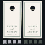 Cream and Green Minimimalist Personalized Cornhole Set<br><div class="desc">Gorgeous Green and Cream cornhole set! Customize for the perfect wedding or anniversary gift!</div>