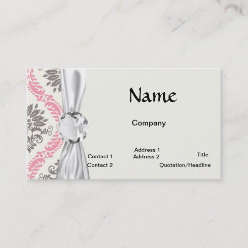 cream and grey tan damask bliss business card