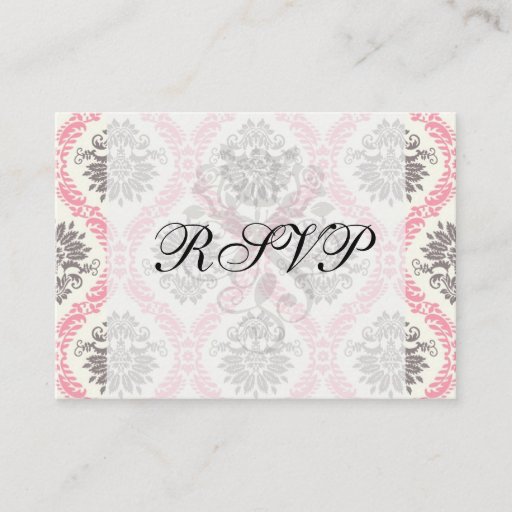 Customizable cream and grey tan damask bliss business cards