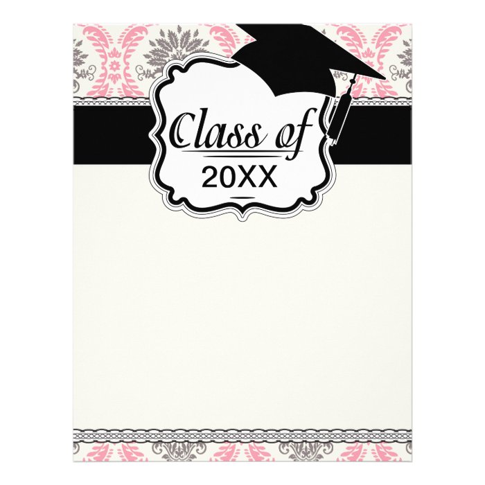 cream and grey tan damask bliss graduation letterhead template