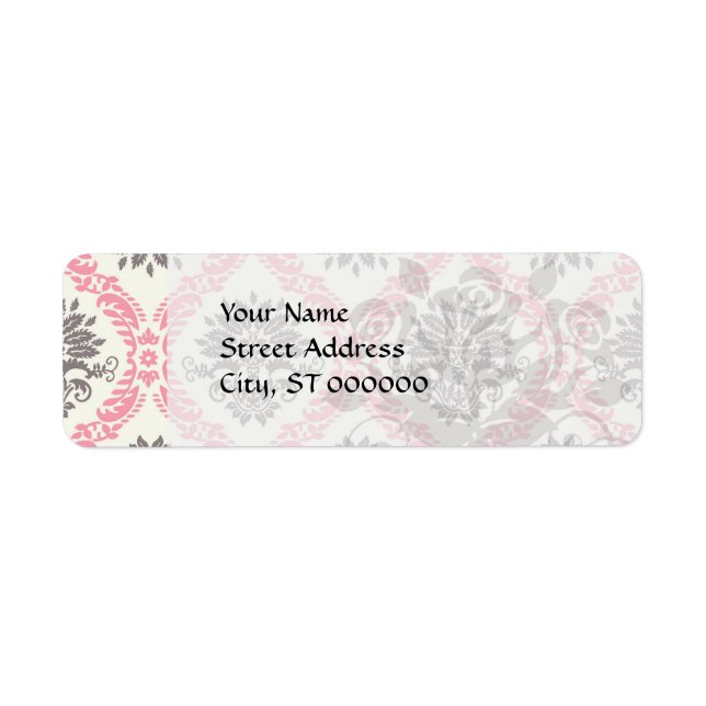 cream and grey tan damask bliss label (Front)