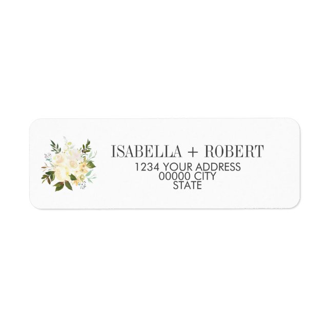 Cream and Ivory Floral Bouquet|  Wedding Classic Label (Front)